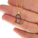  I Love Africa Black Diamond and Gold Pendant