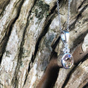 Round Cut Morganite with Diamond Trilogy Bale Accent Pendant