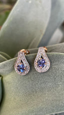 Breathtaking Luxurious  Tanzanite And Diamond Studs