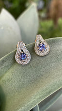 Breathtaking Luxurious  Tanzanite And Diamond Studs