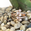 Morganite, Diamond and Rose Gold Multiband Ring