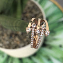 Morganite, Diamond and Rose Gold Multiband Ring