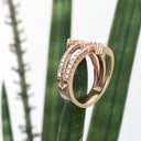 Morganite, Diamond and Rose Gold Multiband Ring