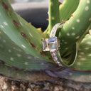 Emerald Cut Morganite with Diamond band accent