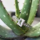 Emerald Cut Morganite with Diamond band accent
