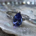 Pear Cut Tanzanite White Gold Ring