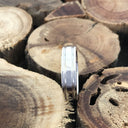 Double Groove White Gold Wedding Band