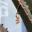 Half Bow Oval Cut Morganite and Diamond Rose Gold Pendant 