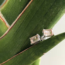 Morganite Emerald Cut Studs