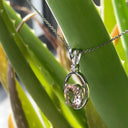 White Gold Oval Cut With White Gold Oval Band Accent Pendant