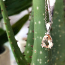 Solid Bale Double Claw Morganite Pear Shaped Pendant