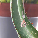 Solid Bale Double Claw Morganite Pear Shaped Pendant