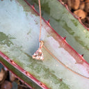 Solitaire Double Claw Trilliant Cut Morganite Rose Gold Pendant