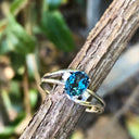 Oval London Blue and Diamond Ring
