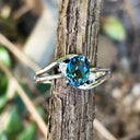 Oval London Blue and Diamond Ring