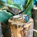 Oval London Blue and Diamond Ring