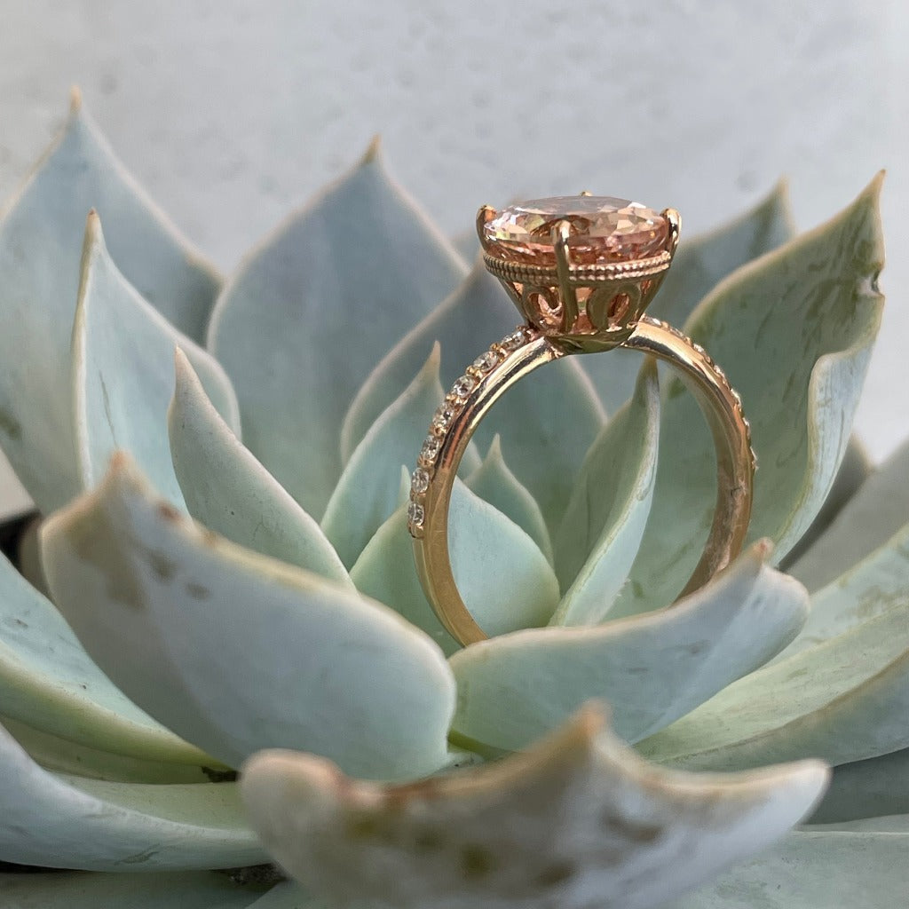 The Ultimate Glam Morganite and Diamond Ring