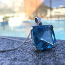 Square Cut Topaz Statement Pendant