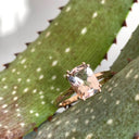 Double Claw Cushion Cut Morganite Rose Gold Ring