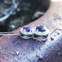 Double Amethyst and Diamond Halo pendant