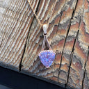 Trilliant Cut Amethyst, Diamond and Rose Gold Pendant