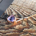Trilliant Cut Amethyst, Diamond and Rose Gold Pendant