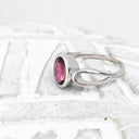 Oval Cut Pink Tourmaline and White Gold Ring