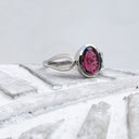 Oval Cut Pink Tourmaline and White Gold Ring