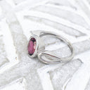 Oval Cut Pink Tourmaline and White Gold Ring