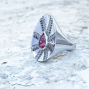 Pink Tourmaline and Diamond Zulu Shield Ring