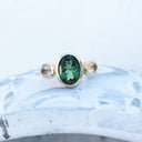 Green Oval Cut Tourmaline Yellow Gold Ring