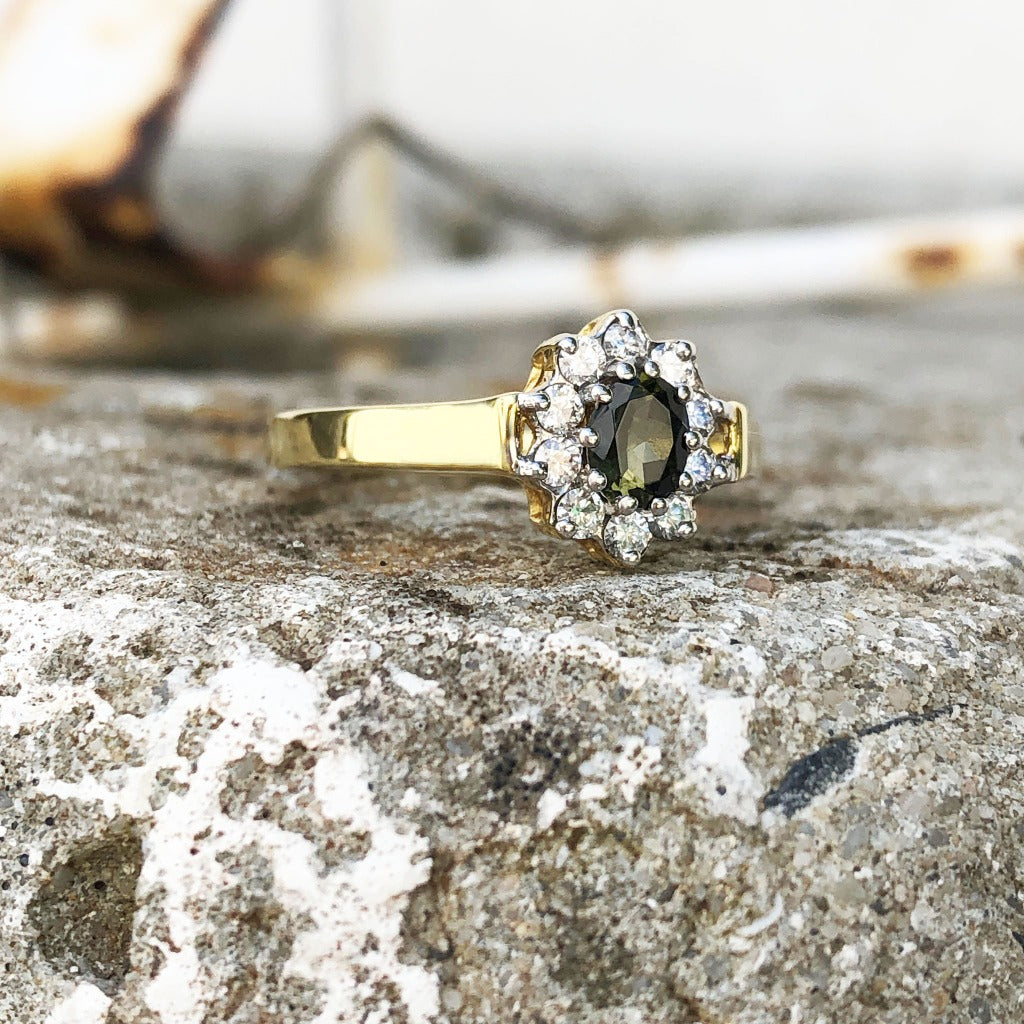 Green tourmaline sales gold ring