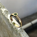 Solid Yellow Gold And Round Cut Green Tourmaline Ring