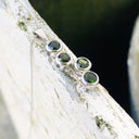 Four Green Tourmaline White Gold Drop Pendant