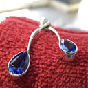 Pear Cut Tanzanite White Gold Drop Earrings