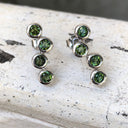 Four Green Tourmaline White Gold Drop Earrings