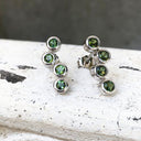 Four Green Tourmaline White Gold Drop Earrings