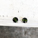 9ct Green Tourmaline and White Gold Studs