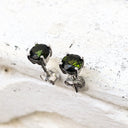 9ct Green Tourmaline and White Gold Studs