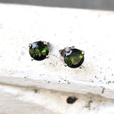 9ct Green Tourmaline and White Gold Studs