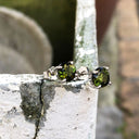 18ct Green Tourmaline and White Gold Studs