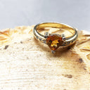 Trilliant Cut Citrine with Diamond Point Accents