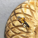 Trilliant Cut Citrine with Diamond Point Accents