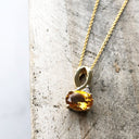 Half Bow Bale Citrine and Diamond Pendant