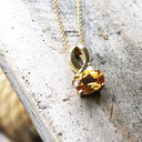 Half Bow Bale Citrine and Diamond Pendant