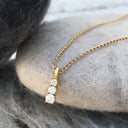 Handcrafted Trilogy White Diamond and Yellow Gold Pendant