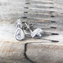 Pear Cut White Diamond Earrings