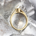 Handcrafted Solitaire Yellow Gold Diamond Side Shoulder Split Ring