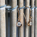 Droplet Rose Gold and White Diamond Earrings