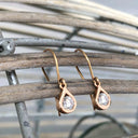 Droplet Rose Gold and White Diamond Earrings